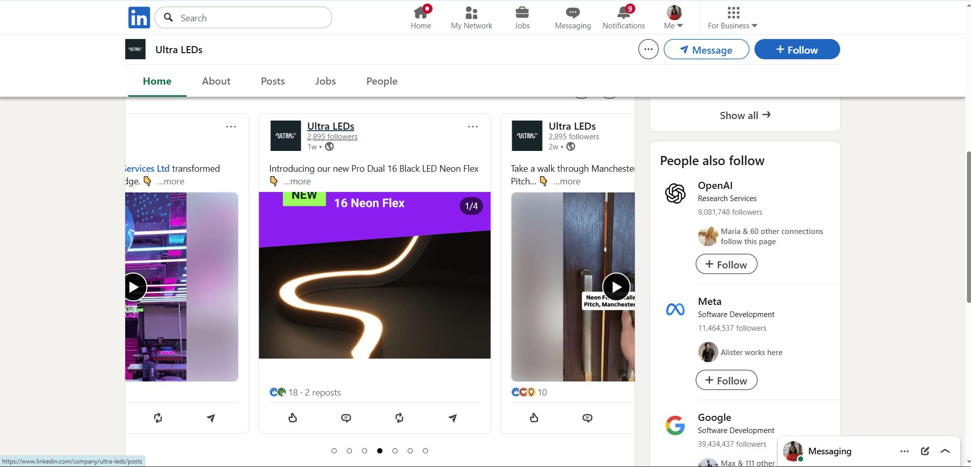 Lighting 3D rendering used in a LinkedIn brand post