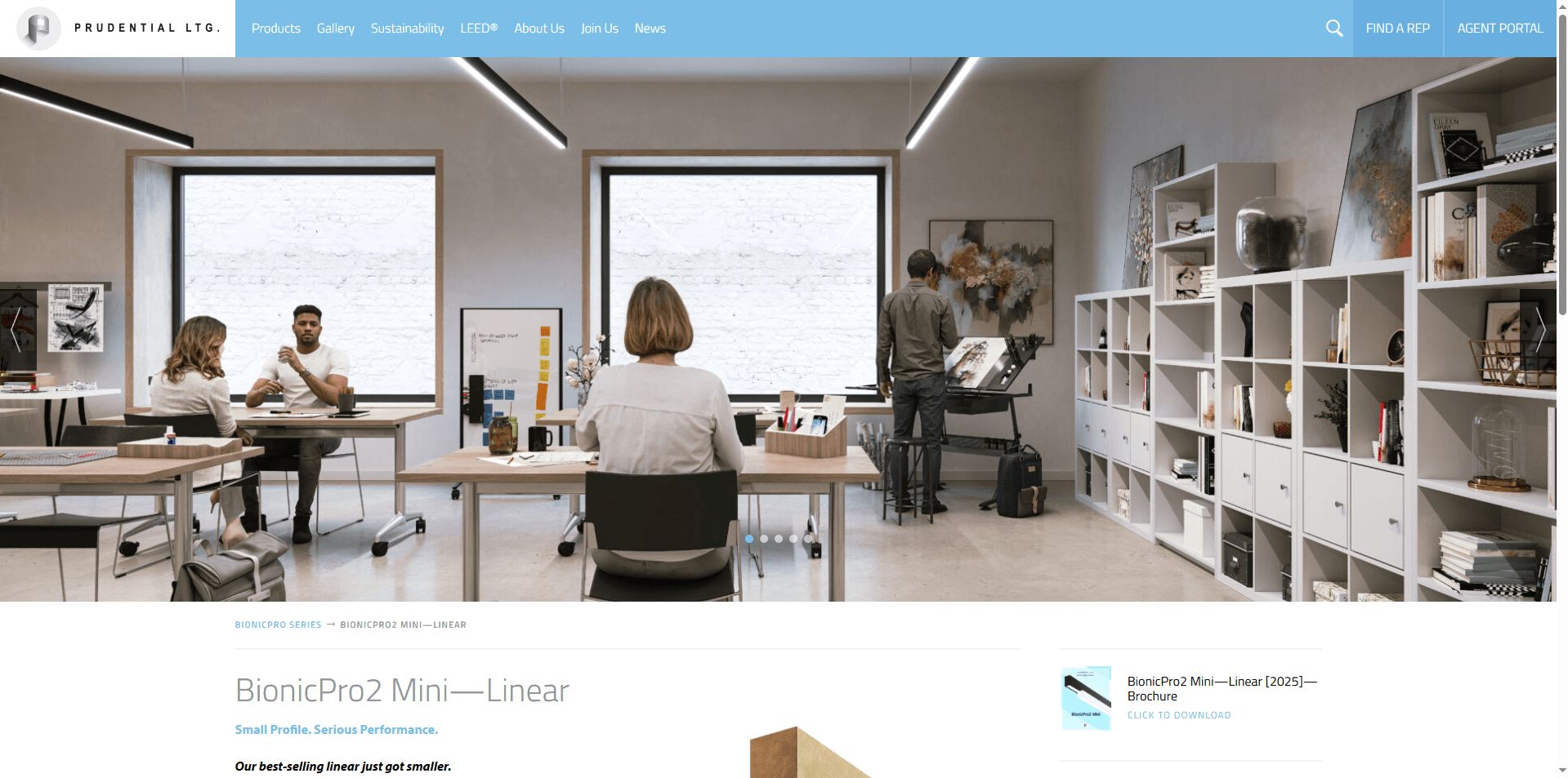 A studio workspace scene shows the linear lighting system incorporated into a detailed product information layout LED fixture 3D rende