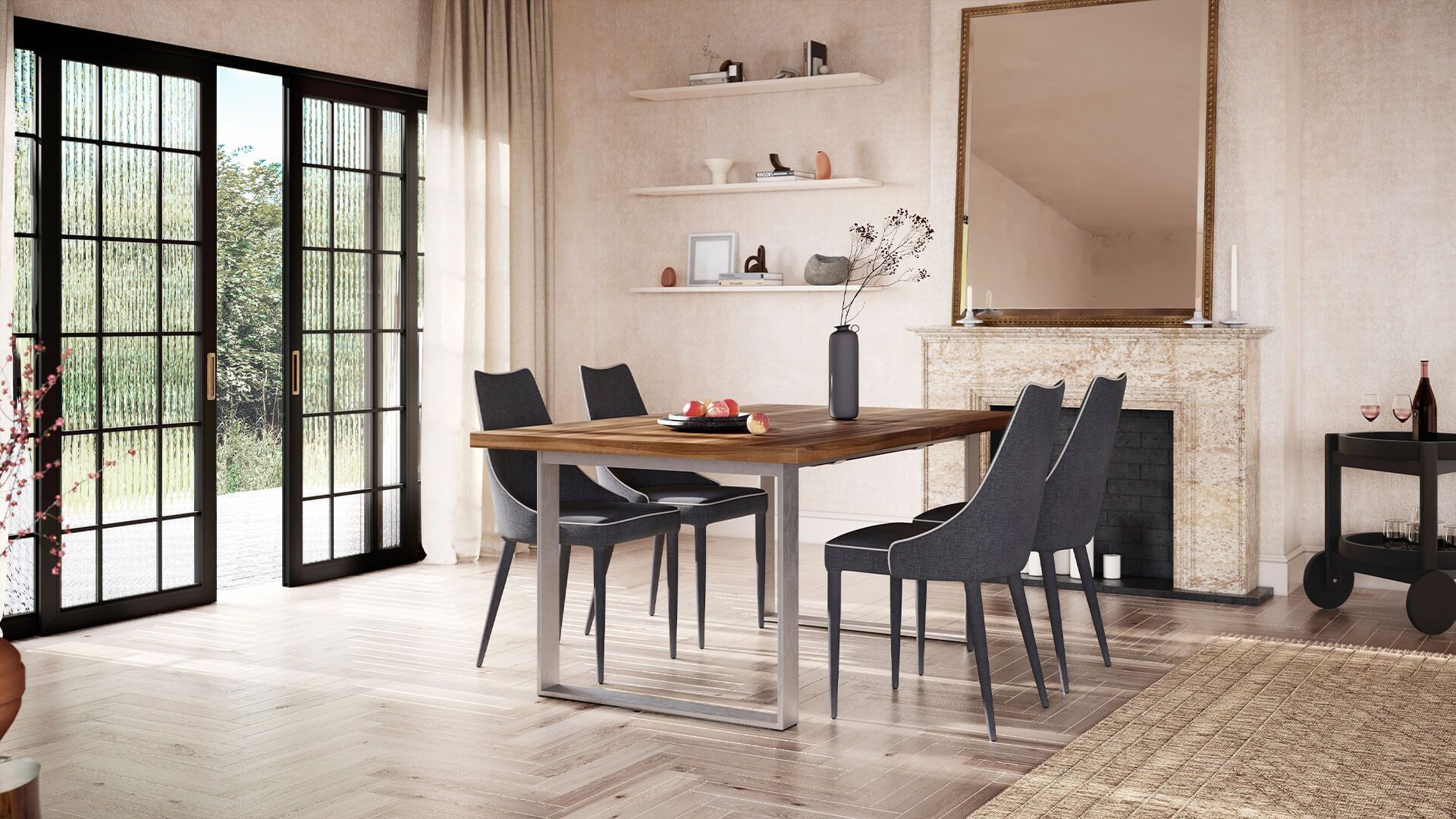 Dining Furniture Set Rendering