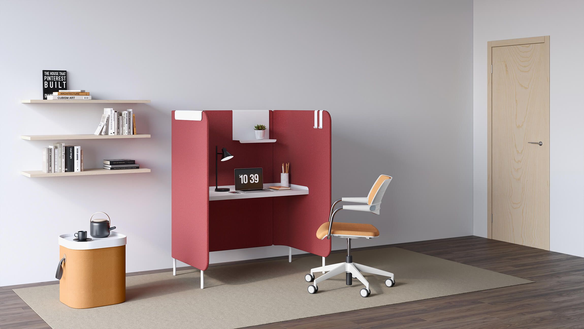 Orange and White Office Chair 3D Image