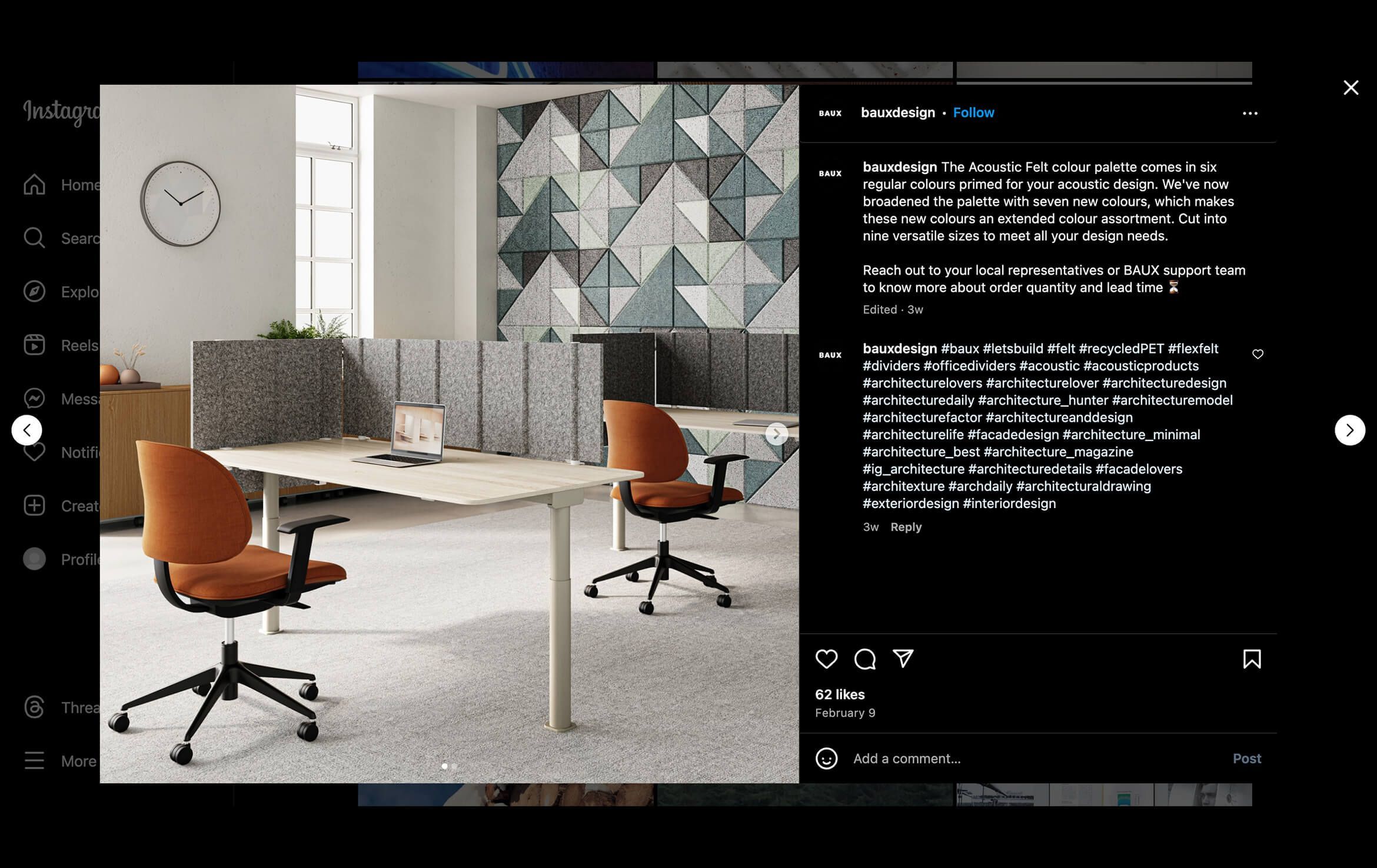 Instagram Post with Acoustic Desk Dividers CG Renders