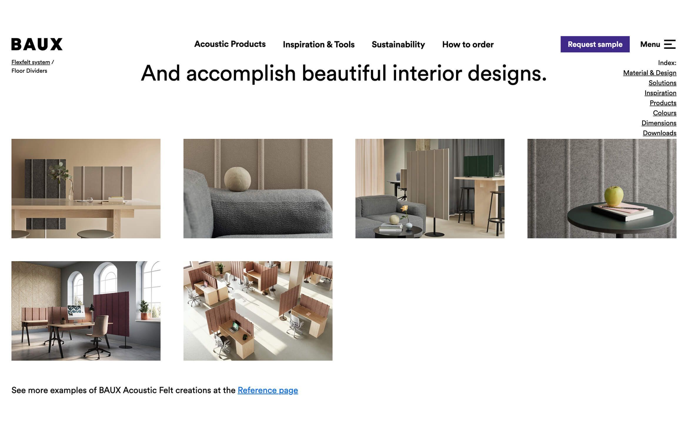 Acoustic Panels E-Comm Page with 3D Visualization