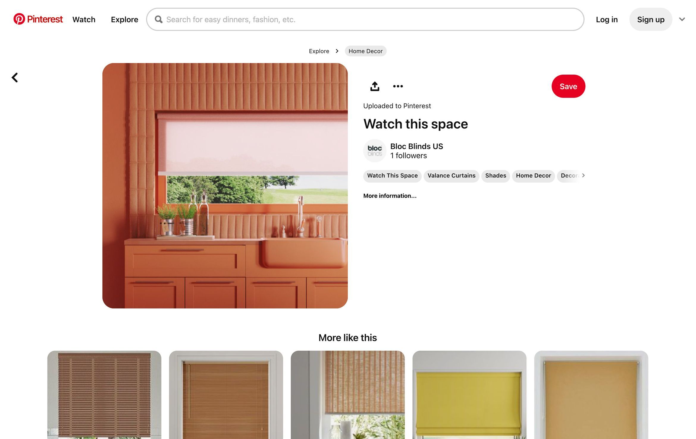 3D rendering of a kitchen interior featuring custom blinds, showcasing 3D furniture modeling and realistic product rendering.