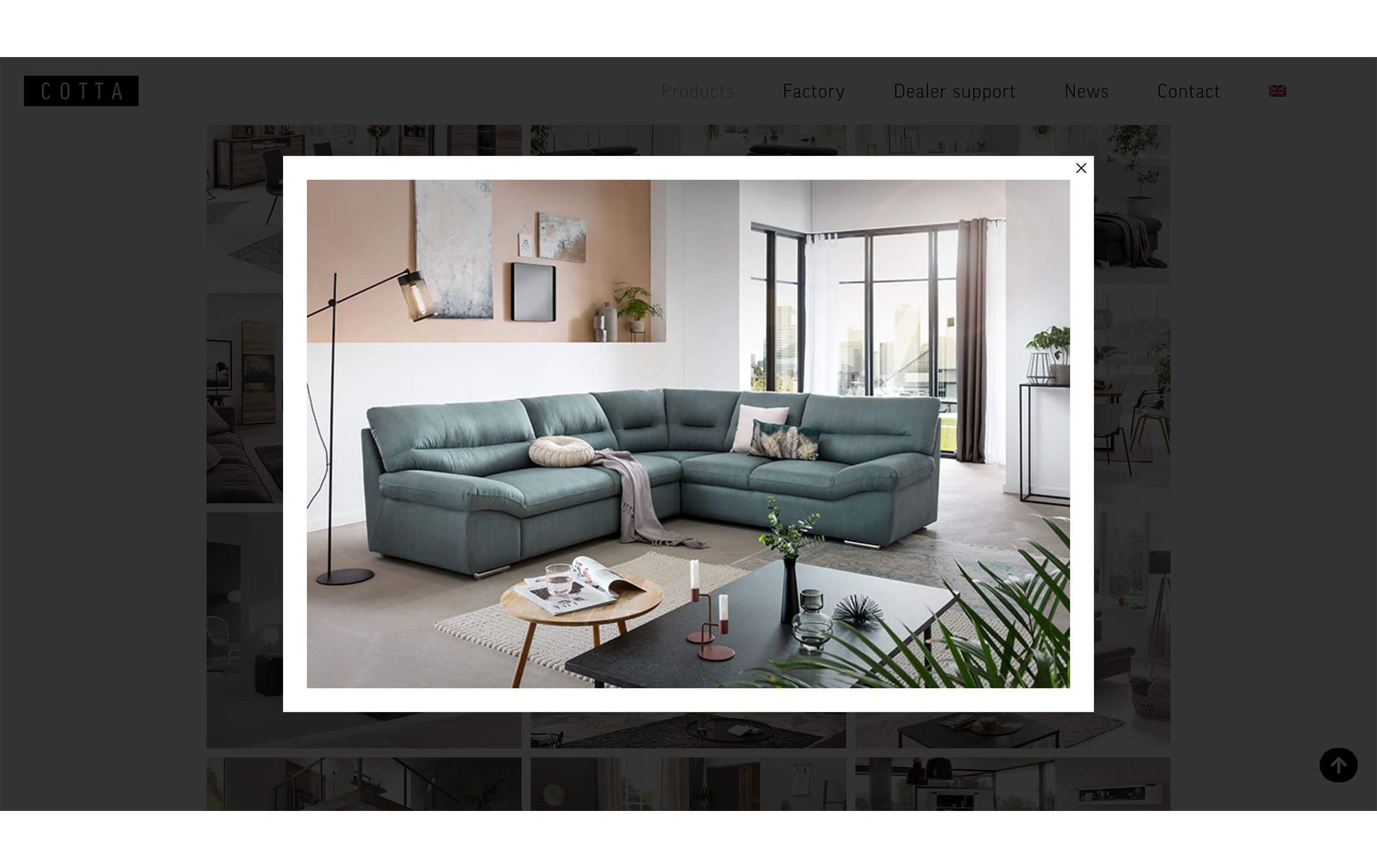 3D furniture modeling and rendering showcasing a modern living room with a sectional sofa, highlighting 3D interior visualization and photorealistic CGI.