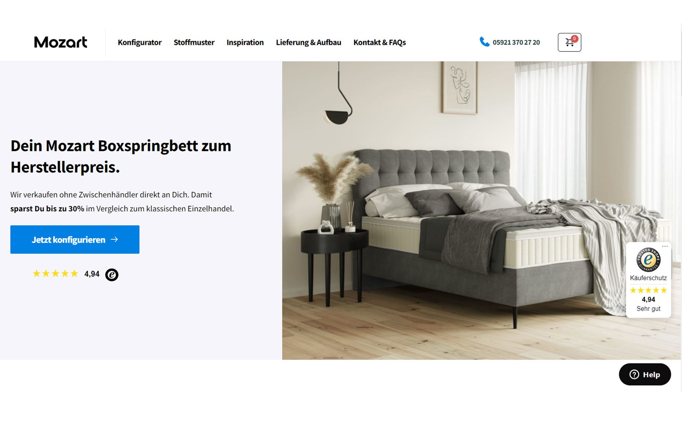 3D furniture modeling and rendering of a modern bedroom with a boxspring bed, showcasing 3D interior visualization and photorealistic CGI.