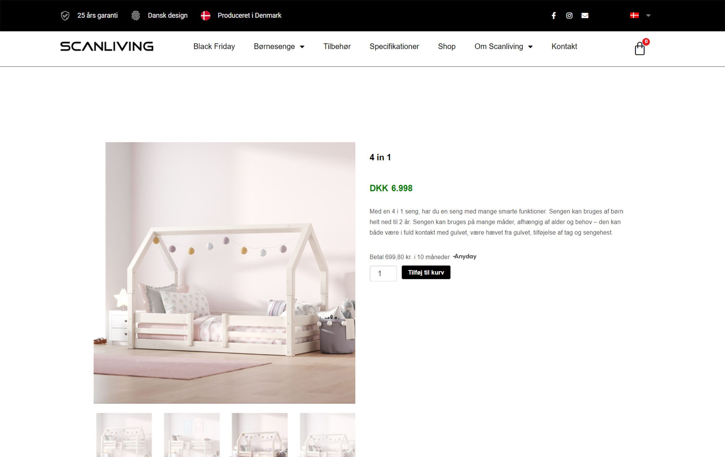 Screenshot of kids' furniture rendering showcasing transformable bed configuration 2.