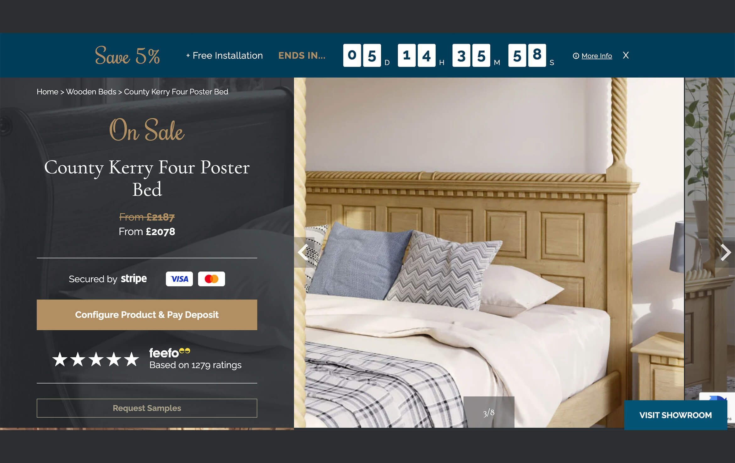 Bedroom Furniture Rendering for a Sale Page