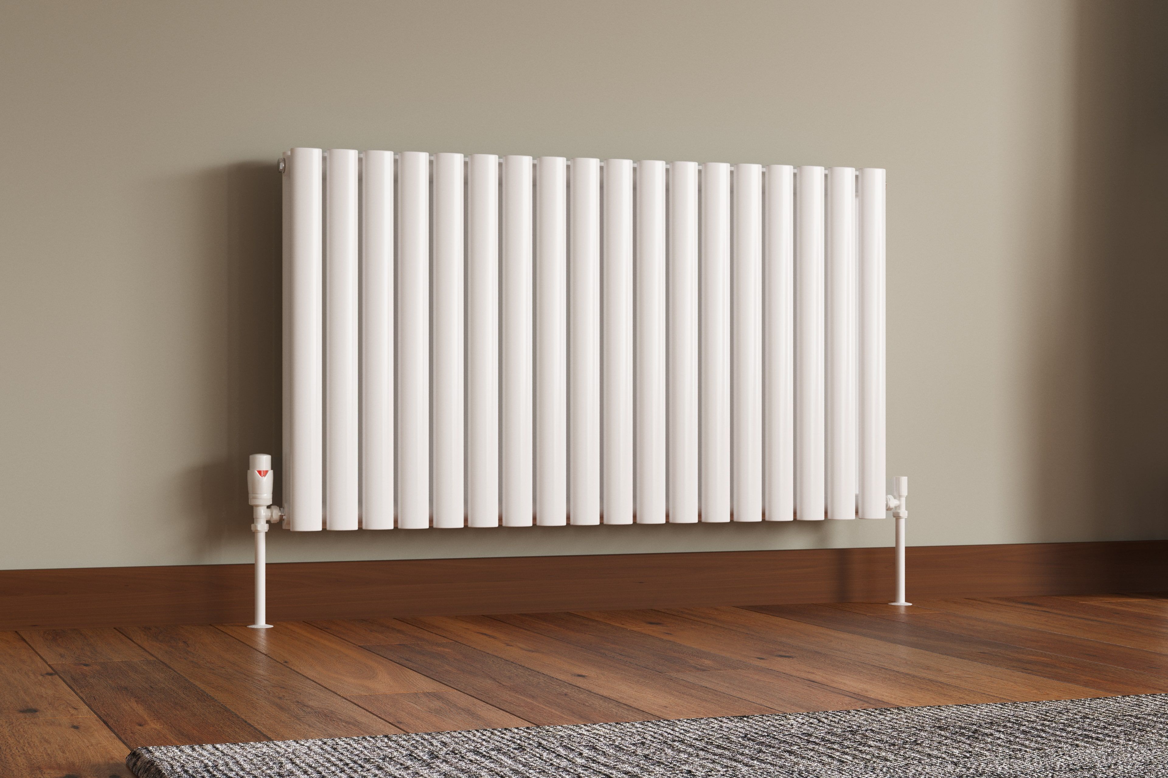 White Horizontal Radiator 3D Visualization