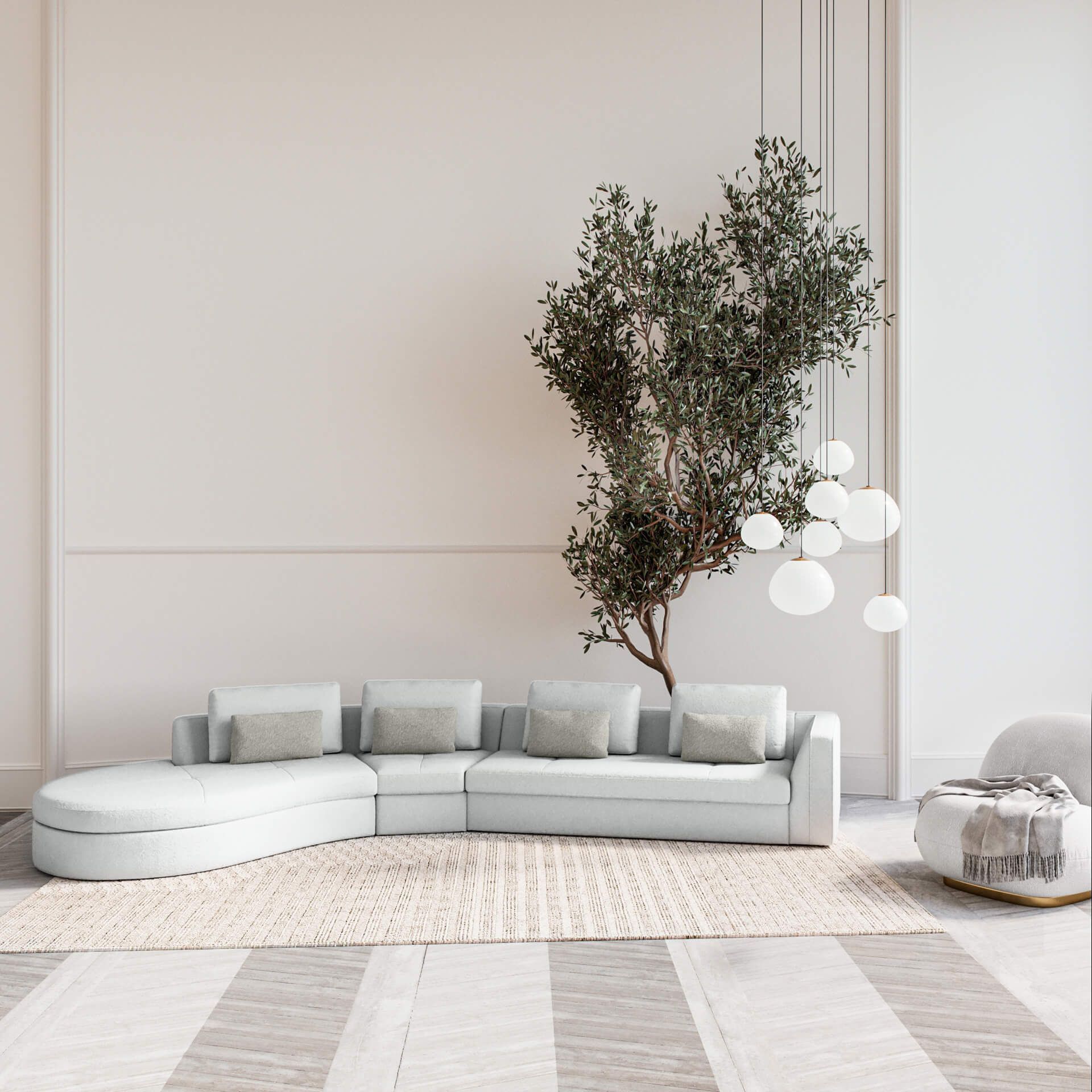 Luxurious Sofa Lifestyle Visualization