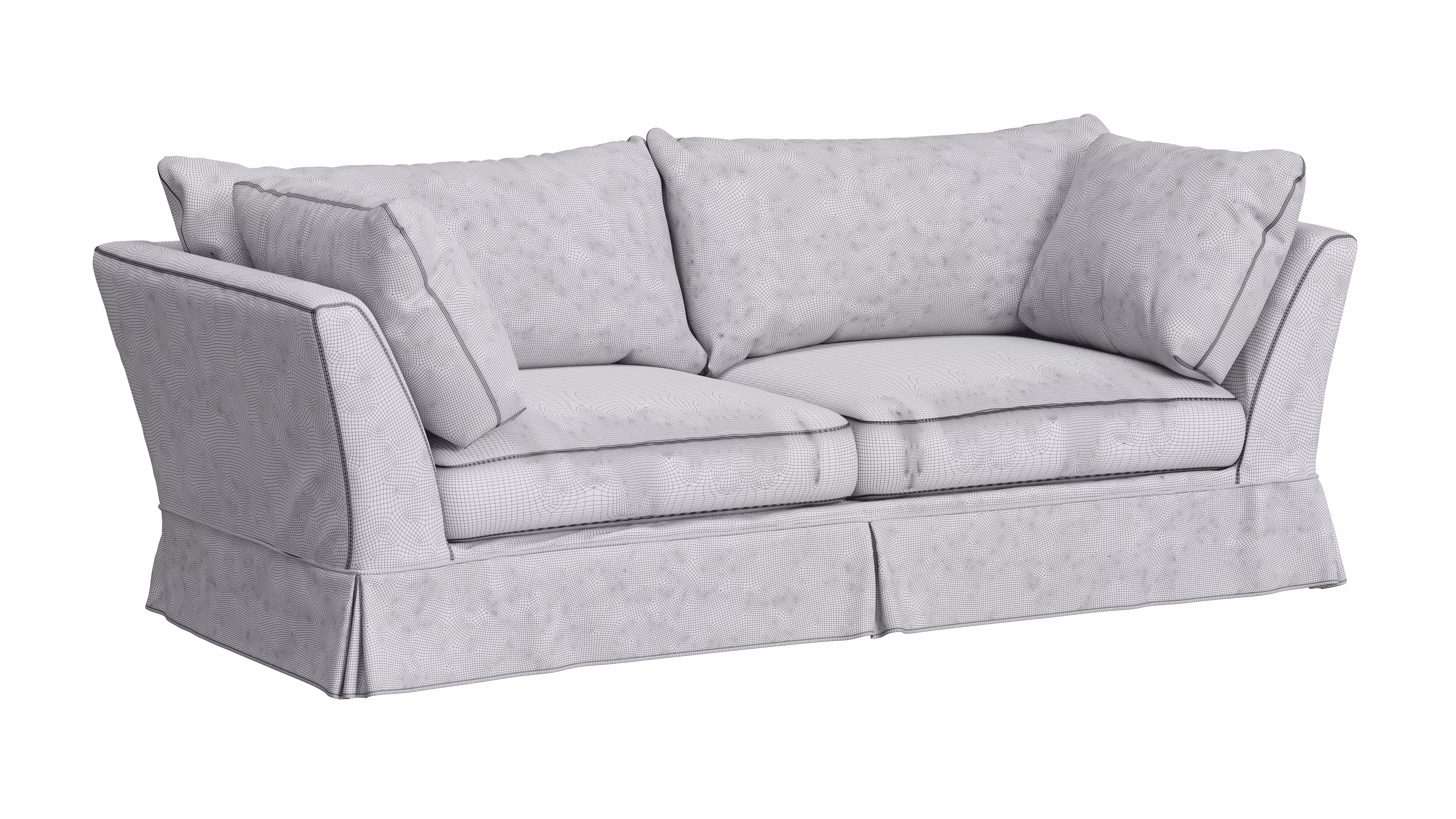 Grayscale 3D Model of a Sofa