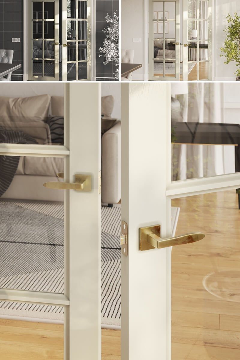 Photorealistic 3D rendering of modern doors showcasing 3D furniture modeling and interior visualization