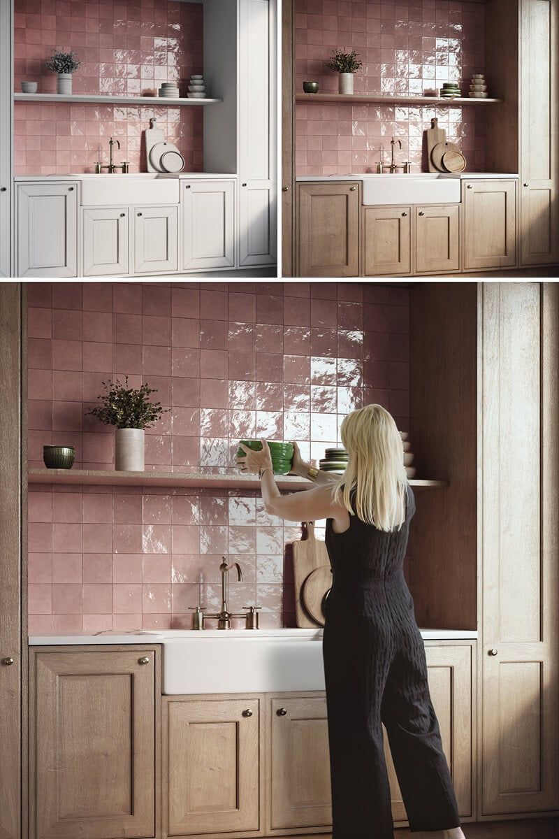 3D interior rendering showcasing a kitchen with bespoke 3D furniture modeling and photorealistic visualization