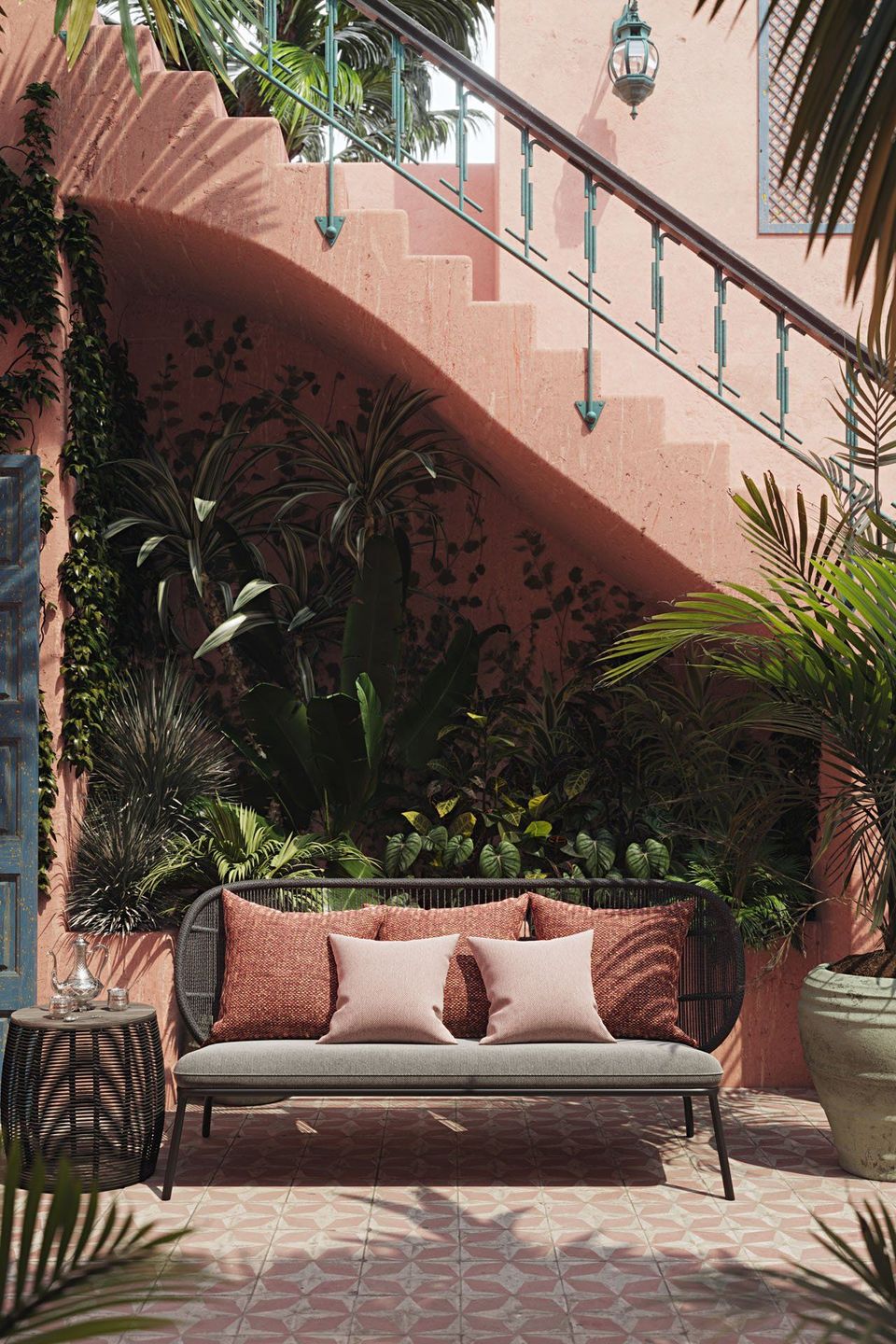 Stylish Outdoor Furniture 3D Rendering