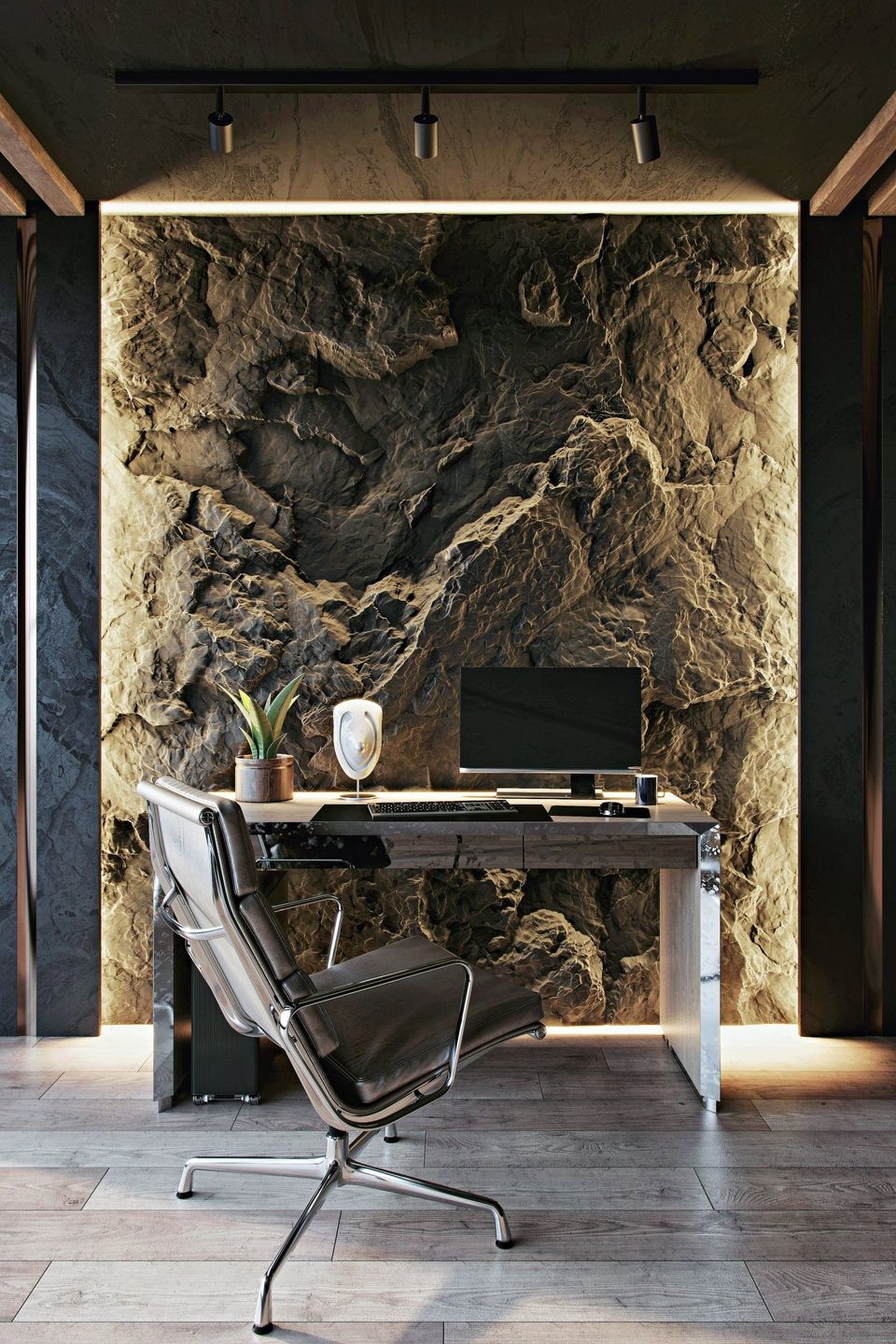 Lifestyle Rendering of Stylish Furniture Set in a Modern Interior With Natural Materials