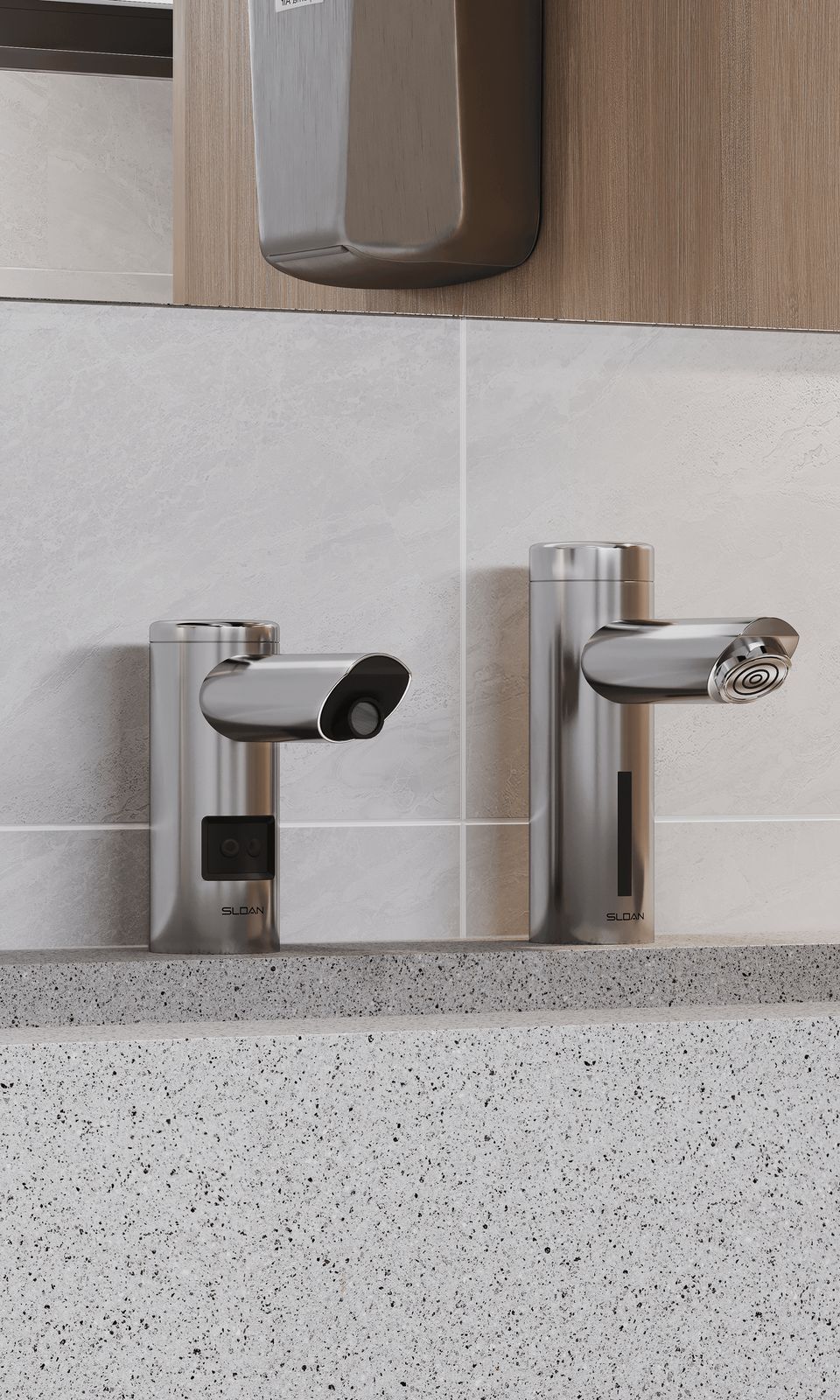 3D rendered image of trendy faucets showcasing realistic product rendering and high-end 3D visualization.