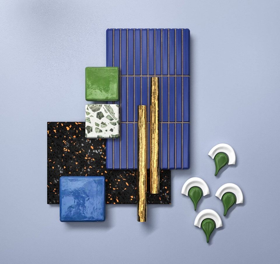 3D furniture modeling and rendering showcasing a variety of textures and materials in a photorealistic CGI setup