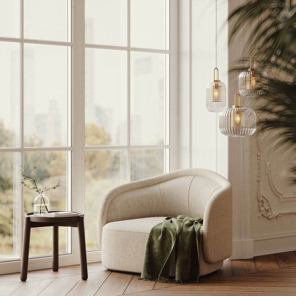 White Armchair Lifestyle 3D Rendering