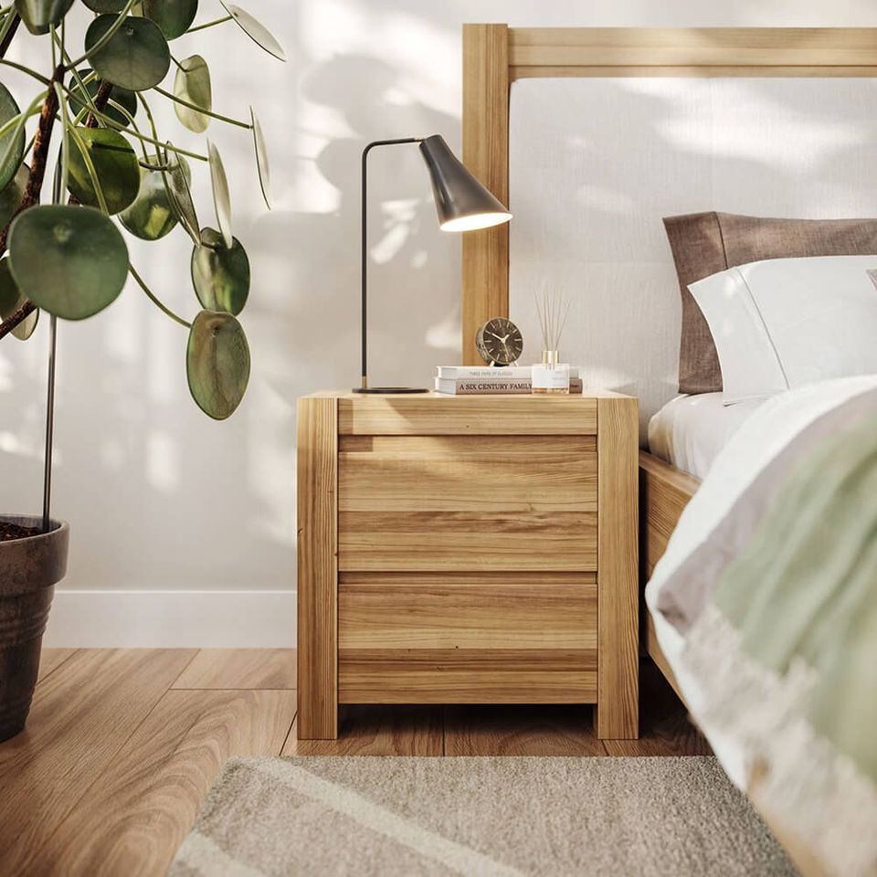 High-quality 3D rendered furniture in a bedroom setting showcasing photorealistic visualization and interior design