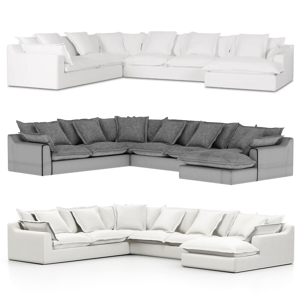 3D Rendering of Sectional Sofa Design Options