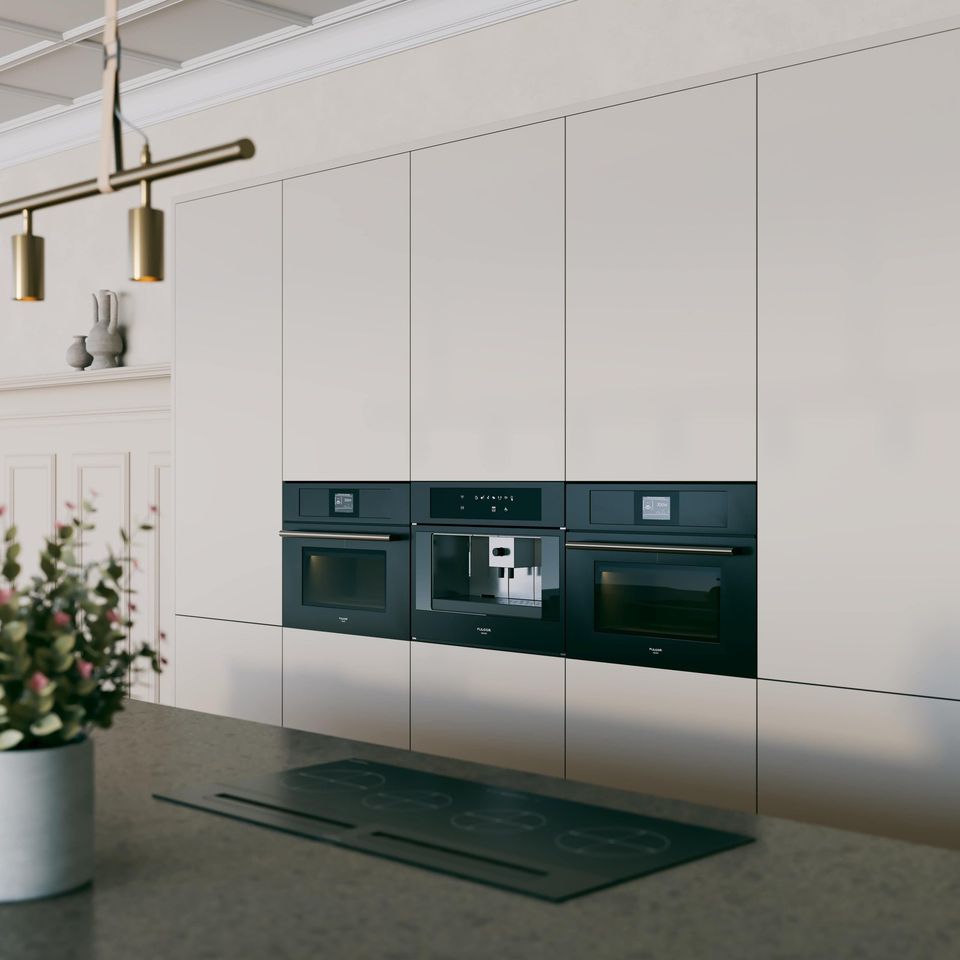 Top-notch 3D kitchen interior visualization featuring modern appliances, showcasing realistic furniture rendering and photorealistic CGI.