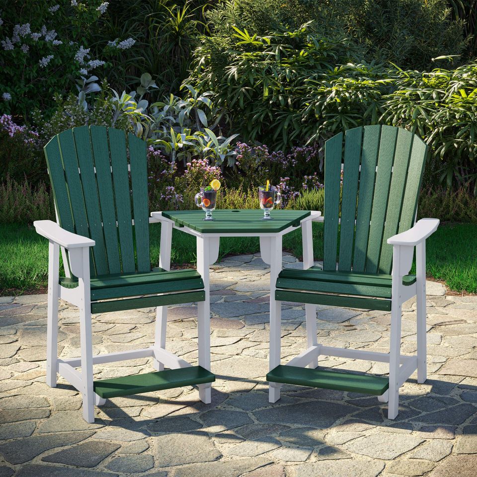 3D Render of Green Outdoor Furniture