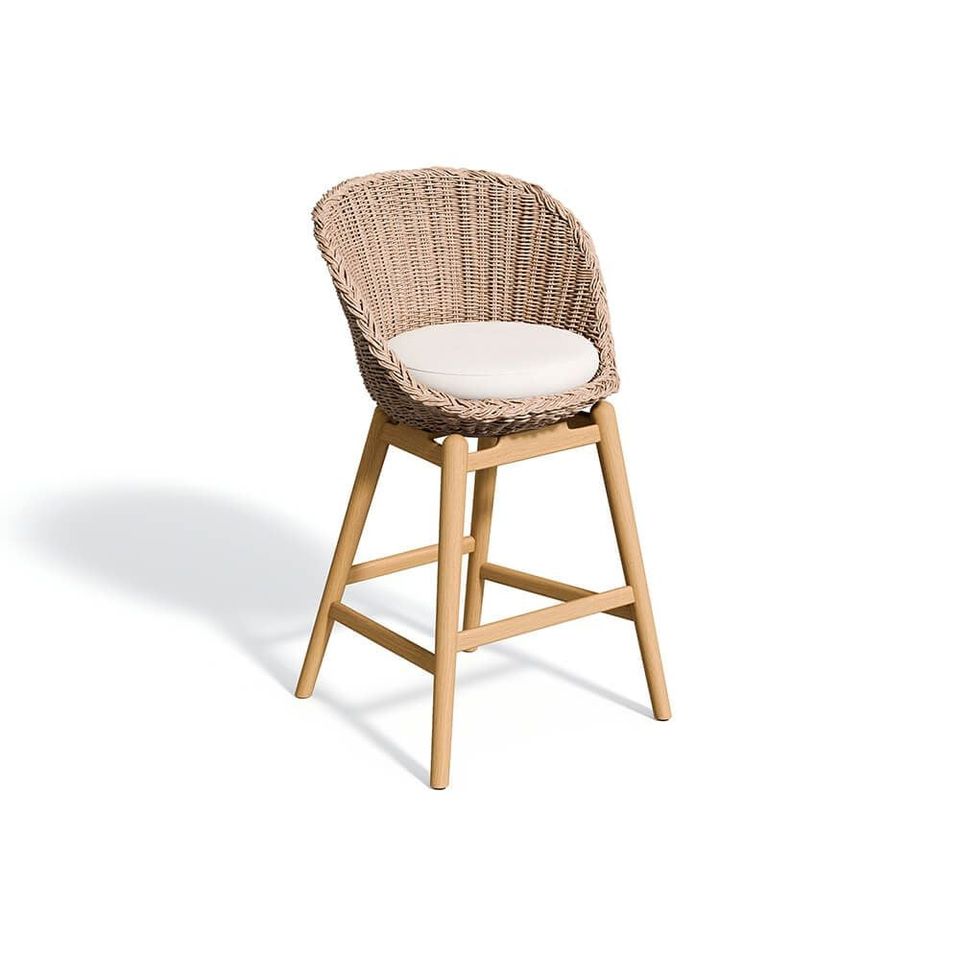 3D rendered wicker chair showcasing photorealistic product visualization and modeling