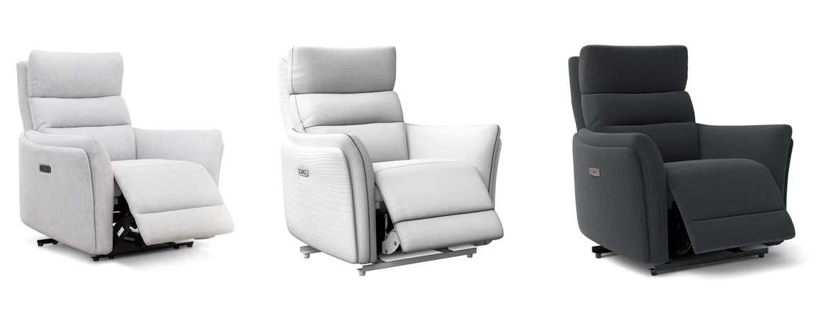 3D Model for armchair in grayscale and in two textures