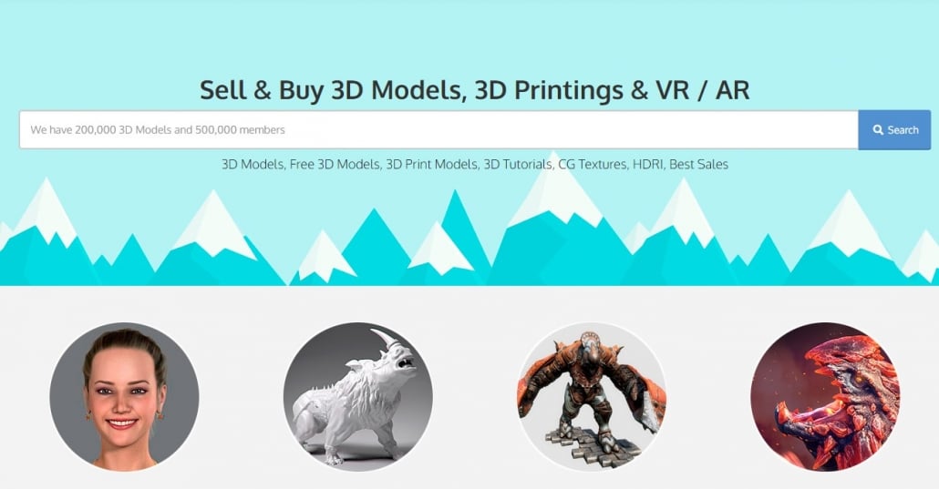 3DExport: a Website of Free and Paid 3D Models