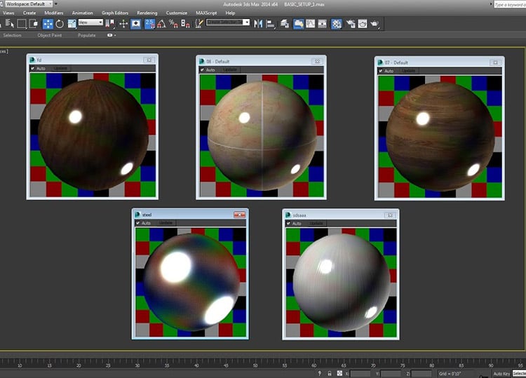 A VRay Shot of Choosing the Materials for a 3D Model