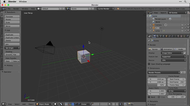 A Screenshot of Digital Modeling in Blender Software 