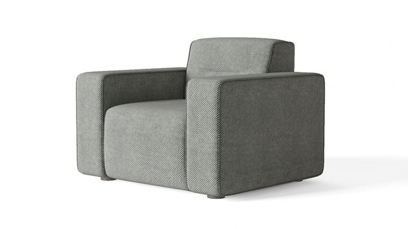 A Grey Armchair on a White Product Background Photo