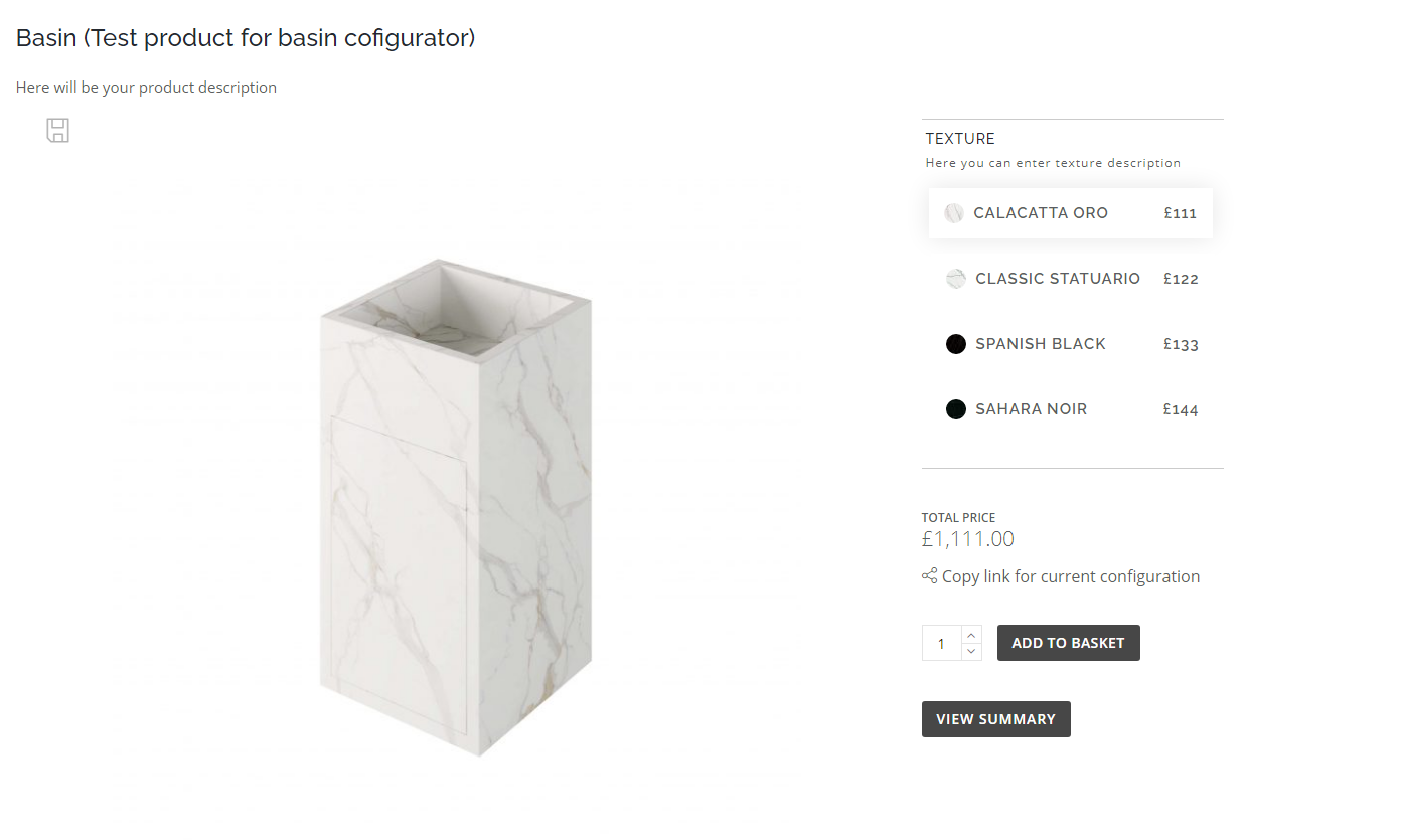 A 3D Configurator for a Product