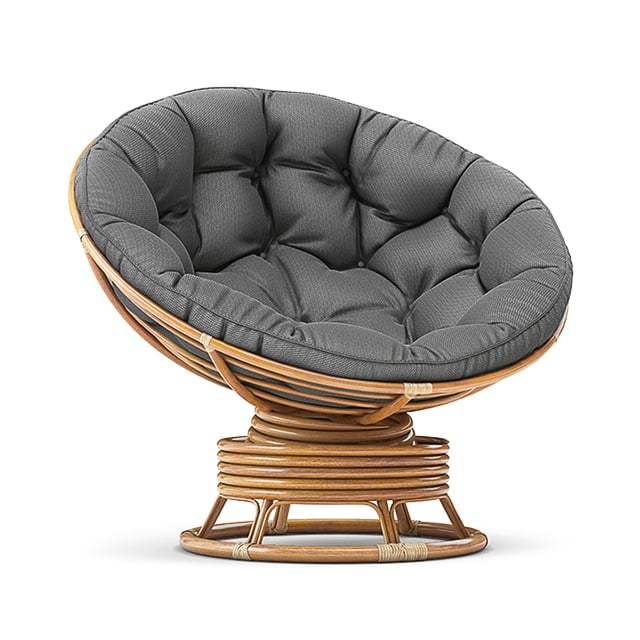Round Wicker Furniture 3D Model against White