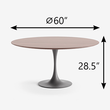 3D Visualization for a Dining Table with Measurements