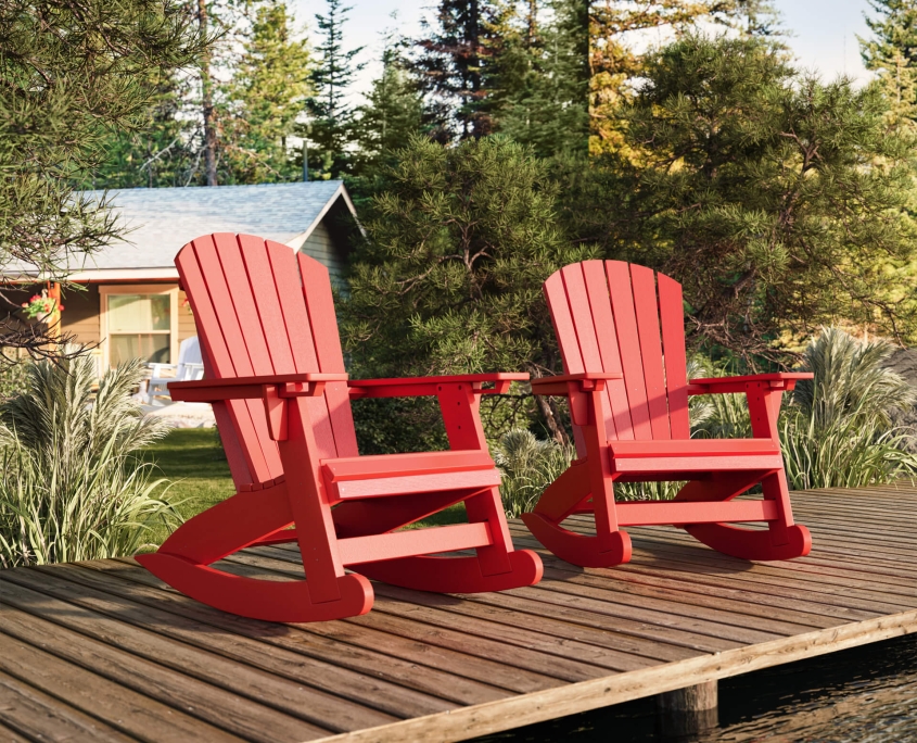 Red Outdoor Furniture Set Lifestyle CGI