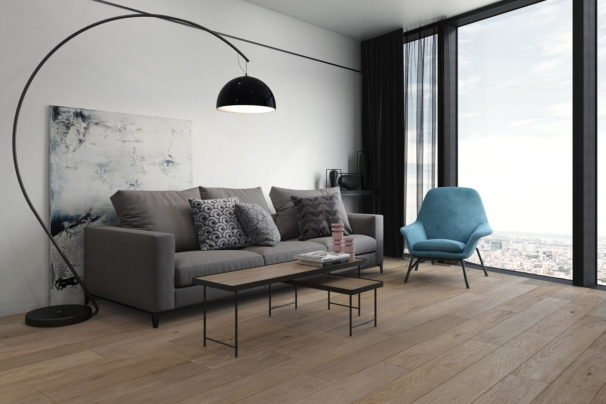 Living Room Design 3D Rendering for Floors