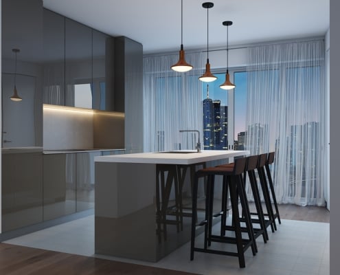Kitchen Lifestyle Render for a Lamp