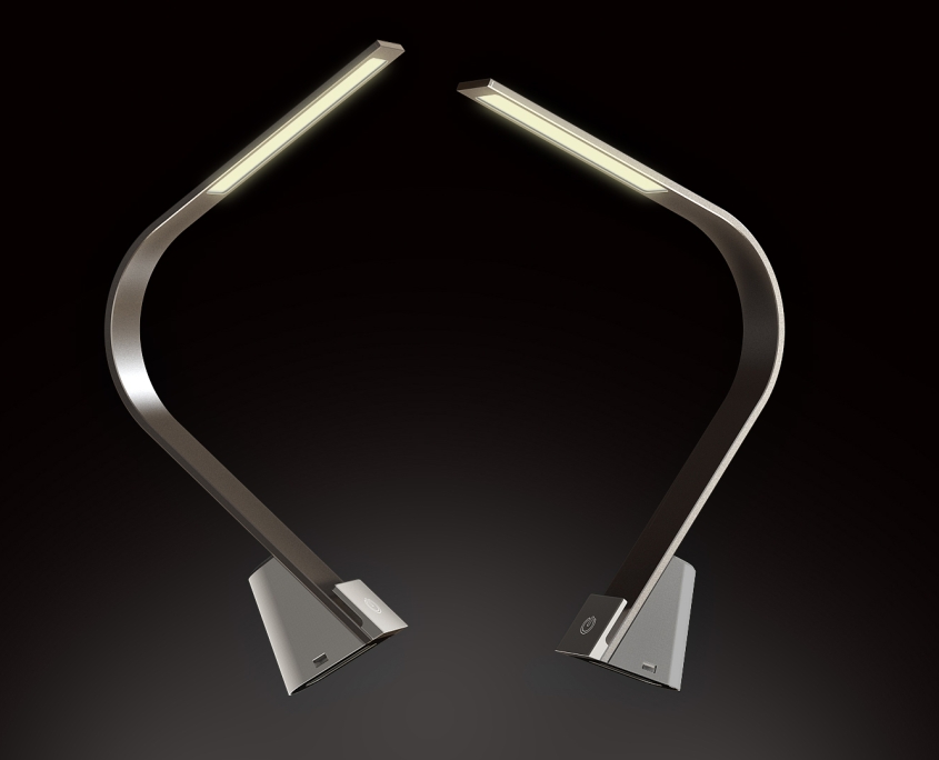 Two Table Lamps Render on a Black Background