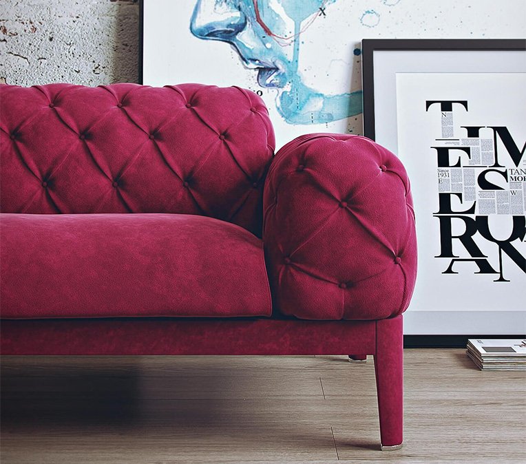 Product Render for a Sofa in Roomset