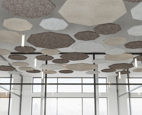 Office Noise Control Ceiling Products Rendering