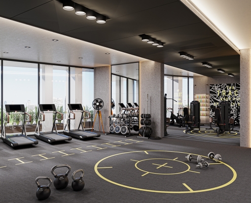 Gym Noise Control Products Rendering