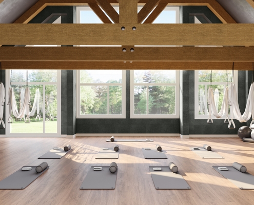 Yoga Gym Soundproofing System Rendering
