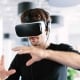 A Man Testing VR Shopping Technology
