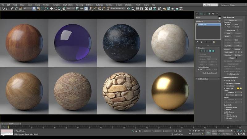 3D Samples of Textures and Materials Used for Creating 3D Models