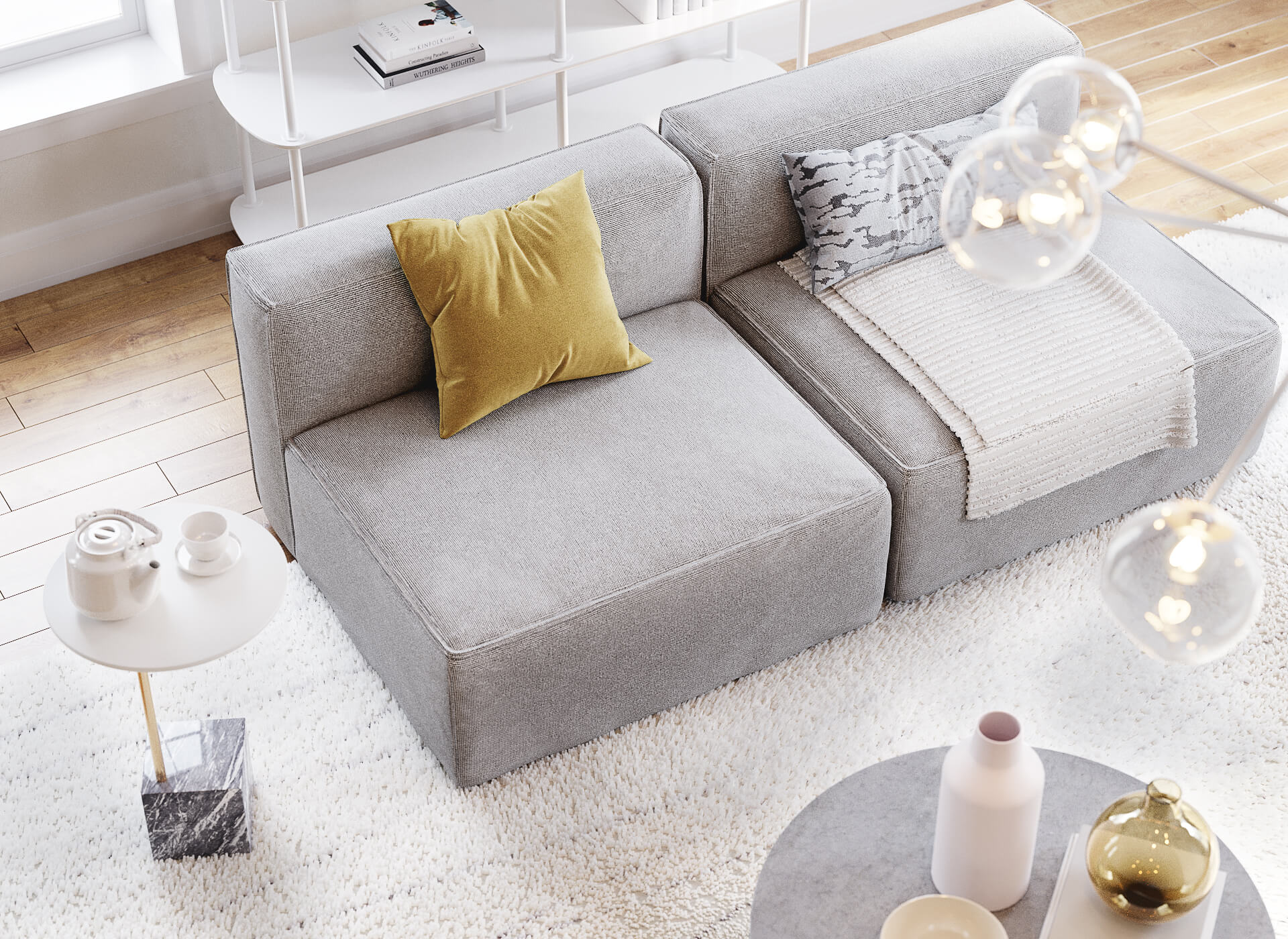 Sofa 3D Render in an Interior Scene