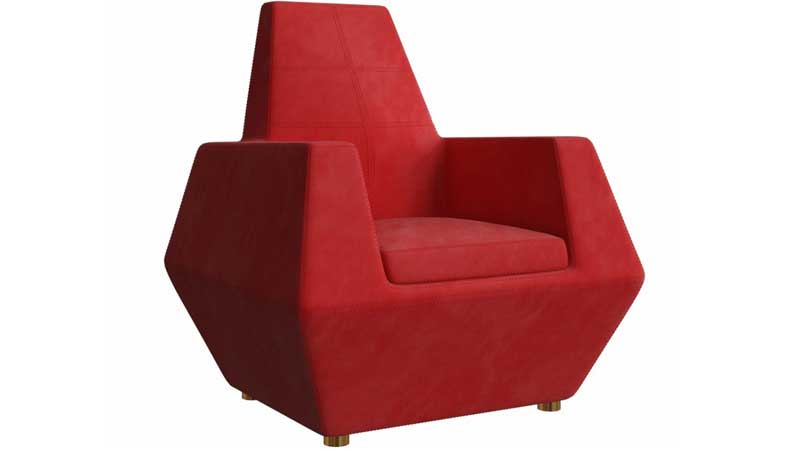 A Shot of 360 Degree CGI of a Red Armchair 