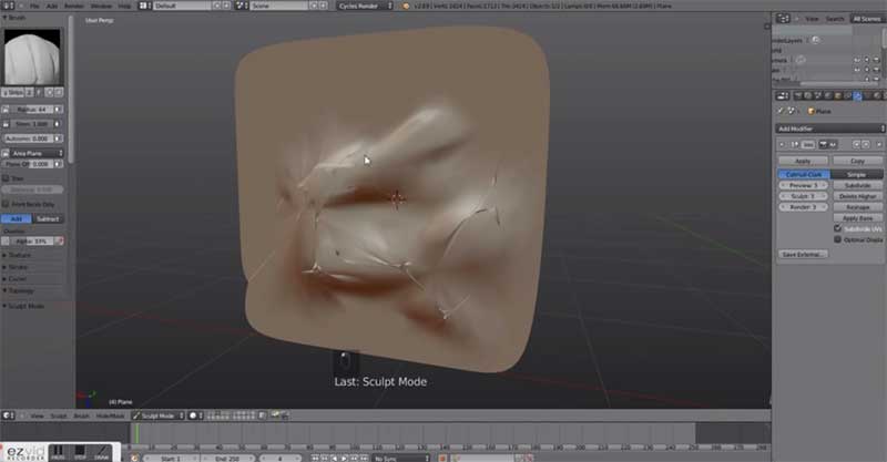 A Screenshot of a High-Poly 3D Model with Distortions
