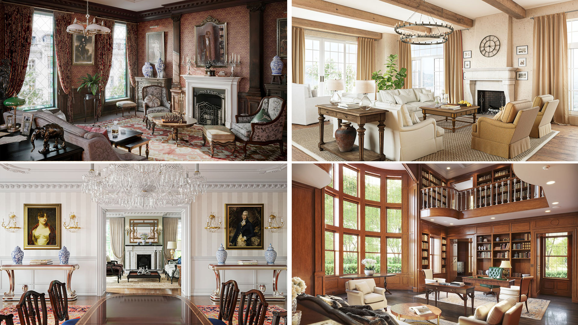 Four Interiors in a Traditional Design Style