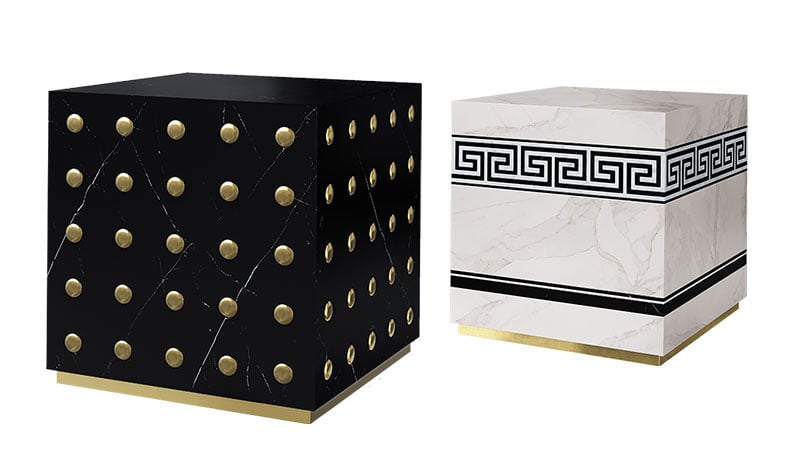 Two Different Designs for 3D Furniture Models of Marble Side Tables