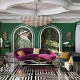 3D Rendering of a Glamorous Living Room with Luxury Furniture and Decor